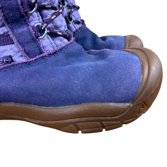 Keen Wapato Waterproof Leather Girls Kids Purple Fur Trim Wnter Boots Tall sz 2 - Picture 13 of 16